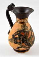 Görög mázas kerámia váza, múzeumi replika, apró kopásokkal, m: 13,5 cm