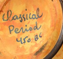 Görög mázas kerámia váza, múzeumi replika, apró kopásokkal, m: 13,5 cm