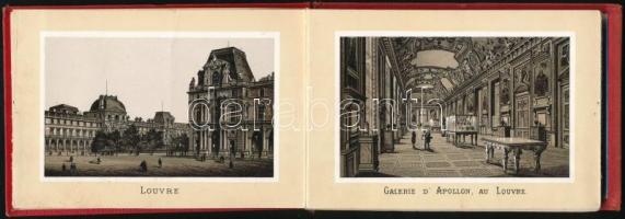 cca 1890 Párizs 30 litografált képet tartalmazó leporelló Egészvászon kötésben. / Leporello with 30 litho images. 15x10 cm