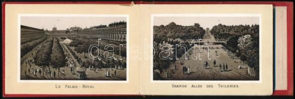 cca 1890 Párizs 30 litografált képet tartalmazó leporelló Egészvászon kötésben. / Leporello with 30 ...