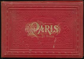 cca 1890 Párizs 30 litografált képet tartalmazó leporelló Egészvászon kötésben. / Leporello with 30 ...