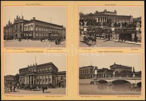 cca 1890 Berlin, Potsdam és Charlottenburg 24 oldalon litografált képet tartalmazó leporelló Egészvászon kötésben. / Leporello with litho images. 24 p. 16x23 cm