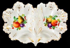 Walbrzych füles kínáló, kézzel festett, jelzett, kopott, 33×22 cm