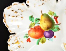 Walbrzych füles kínáló, kézzel festett, jelzett, kopott, 33×22 cm