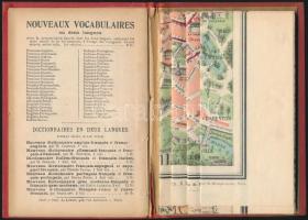 cca 1920 Párizs illusztrált műemléki térképe ezüstözött egészvászon kötésben