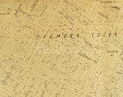 1942 Pestszentlőrinc m. város térképe, készítette: Fővárosi Közmunkák Tanácsa, 112×110 cm