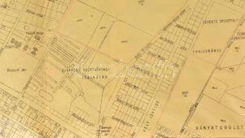 1942 Pestszentlőrinc m. város térképe, készítette: Fővárosi Közmunkák Tanácsa, 112×110 cm