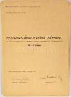 1942 Pestszentlőrinc m. város térképe, készítette: Fővárosi Közmunkák Tanácsa, 112×110 cm