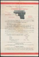 cca 1930-1940 A Frommer baby-pisztoly kétoldalas ismertetője, Fegyver- és Gépgyár Részvénytársaság