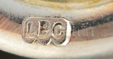 Ezüst(Ag) zománcozott kutyus medál, jelzett, 4×3 cm,  bruttó: 8,3 g