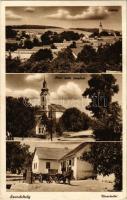 1938 Szendehely, látkép, római katolikus templom, utcakép, Hangya Szövetkezet üzlete