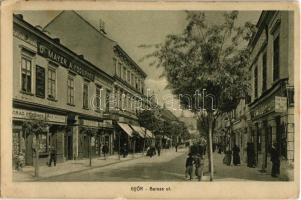 1911 Győr, Baross út, Dr. Mayer A. fogorvos, Virág Ferenc, Beck nővérek és Bíró Pál üzlete