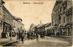 Miskolc, Széchenyi utca, villamos, üzletek (EK)