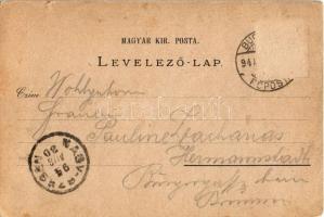 1894 (Vorläufer!) Budapest XIII. Margitsziget, gyógyforrás, Margit fürdő. Louis Glaser, floral, lith...