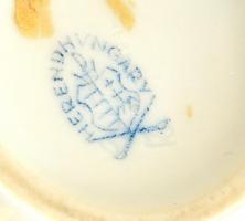 Herendi Viktória mintás kis váza, kézzel festett, jelzett, apró kopásokkal, m: 7 cm