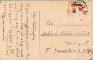 1918 Marcali, Erzsébet utca, Főszolgabírói lak, zsinagóga. Mizsúr nyomda kiadása (Rb)