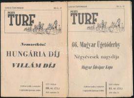 Vilcsek Károly lovai és a hozzá kapcsolódó turfok, 4 db fotó, 9×12 és 13×18 cm + 2 db Turf