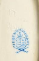 Herendi aranyfácán mintás leveles tálka, kézzel festett, jelzett, apró kopásokkal, m: 8,5×15 cm