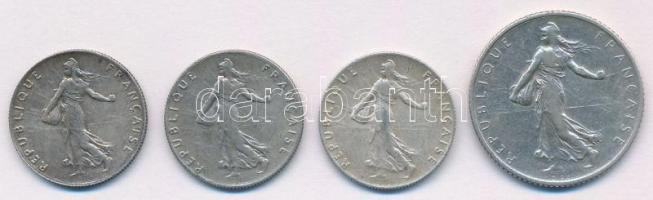 Franciaország 1898-1918. 50c Ag (3xklf) + 1914. 1Fr Ag T:1-,2
France 1898-1918. 50 Centimes Ag (3xd...
