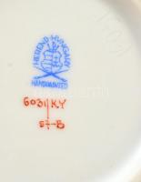 Herendi Kitty mintás bonbonier, kézzel festett, jelzett, apró kopásokkal, d: 11,5 cm