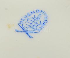 Herendi Viktória mintás szögletes-csúcsos bonbonier, kézzel festett, jelzett, apró kopásokkal, 7,5×7...