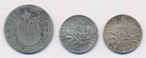 Franciaország / Második Császárság 1868BB 1Fr Ag "III. Napóleon" + 1917-1918. 50c Ag (2xkl...