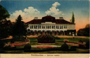 1915 Törökkanizsa, Nova Kanjiza, Novi Knezevac; Schulpe kastély. Kiadja Schwarcz Antal / castle (EK)