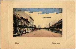 1912 Zenta, Senta; Eötvös utca, üzlet. Kiadja Molnár Sz. Vincze / street view, shop (EK)