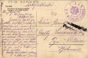 Újvidék, Novi Sad; Városháza, Kovács szálloda, piac, villamos. Katona magyar zászlóval és címerrel /...