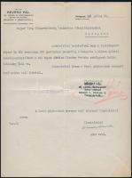 1935 Bp., Vízvári Mariska aláírása autóvásárlásról szóló okmányon
