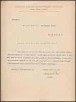 1906 Bp., Ambrozovics Dezső (1864-1919) újságíró, író, műfordító aláírása Kann Gyula építésznek címzett levélen
