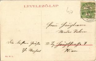 1907 Pöstyén, Pistyan, Piestany; Parksor. W. L. 882. / Parkzeile / street vew, villa (EK)