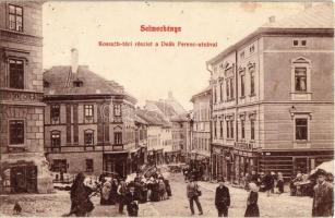 1907 Selmecbánya, Schemnitz, Banská Stiavnica;  Kossuth tér, Deák Ferenc utca, Herczog M., Pantyik P...