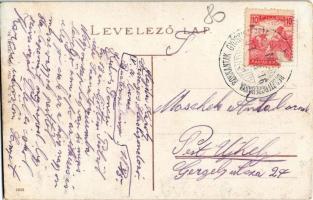 1918 Besztercebánya, Banská Bystrica; Mátyás tér, Teich Adolf üzlete, piaci árusok / square, shops, ...