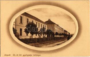 1919 Ungvár, Uzshorod, Uzhorod; Cs. és kir. gyalogsági laktanya. Kiadja Gellis Miksa / K.u.K. military infantry barracks