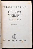 Mécs László összes versei 1920-1940. Bp., 1944, Athenaeum, 760 p.  Negyedik kiadás. Javított, részbe...