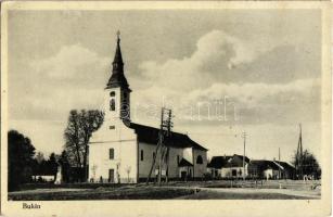 Dunabökény, Bukin, Mladenovo; Római katolikus templom. Jakob Lang kiadása / church (EK)