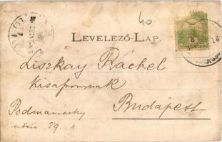 1904 Szaniszló, Sanislau, Stanislau; Fő tér, Katolikus és református templomok. Kiadja Krémer Mihály...