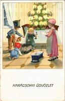 Karácsonyi Üdvözlet! / Christmas greeting art postcard with children. M. M. Nr. 1167. litho s: Pauli Ebner