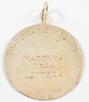 Ezüst(Ag) Mária medál (Patrona de Messina, Madonna della Lettera 1936), jelzés nélkül, d: 5 cm, nett...
