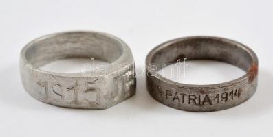 1914-1915 2 db I. világháborús gyűrű