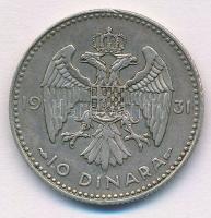 Jugoszlávia 1931. 10D Ag "I. Sándor" T:2 
Yugoslavia 1931. 10 Dinara Ag "Alexander I...