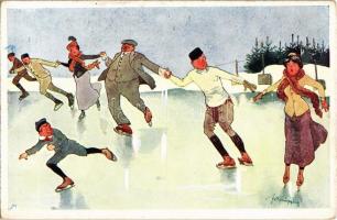 Ice skating, winter sport. B.K.W.I. 556-5. s: Fritz Schönpflug