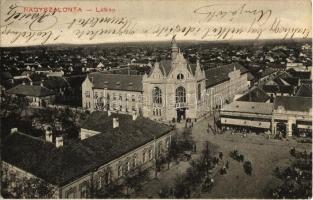 1910 Nagyszalonta, Salonta; Városháza, üzletek. W. L. Bp. 6542. Kiadja Döme Károly / town hall, shops (EK)