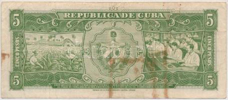 Kuba 1958. 5P T:III fo.
Cuba 1958. 5 Pesos C:F spot
Krause 91