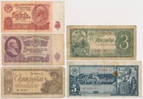 Szovjetunió 1938. 1R + 3R + 5R + 1961. 10R + 25R T:III,III- Soviet Union 1938. 1 Ruble + 3 Rubles + 5 Rubles + 1961. 10 Rubles + 25 Rubles C:F,VG