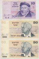Izrael 1973. 10S + 1978. 50S (2x) T:III,III- Israel 1973. 10 Sheqalim + 1978. 50 Sheqalim (2x) C:F,VG
