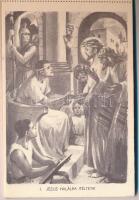 A keresztút - 15 lapos képeslapfüzet Márton L. grafikáival Jézus útjáról a Golgotára / Stations of t...