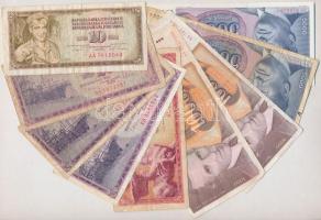 Jugoszlávia 1968-1990. 9db-os vegyes bankjegy tétel T:III,III- Yugoslavia 1968-1990. 9pcs of various banknotes C:F,VG