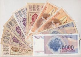 Jugoszlávia 1968-1990. 9db-os vegyes bankjegy tétel T:III,III-
Yugoslavia 1968-1990. 9pcs of variou...